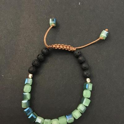Lava stone glass diffuser bracelet