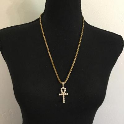 GLD Ankh cross pendant and necklace