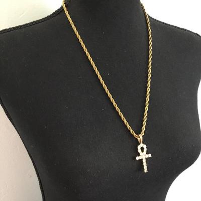 GLD Ankh cross pendant and necklace