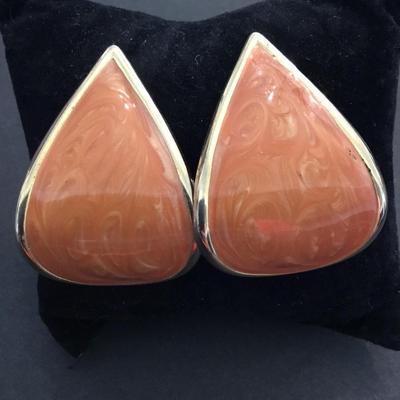 Large vintage, enameled statement earrings