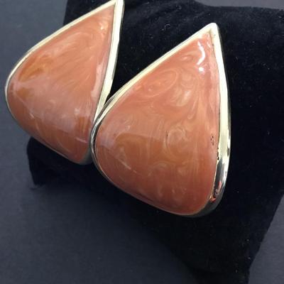 Large vintage, enameled statement earrings