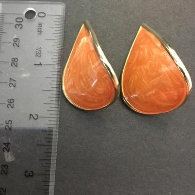 Large vintage, enameled statement earrings