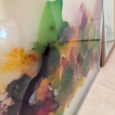 Abstract Watercolor On Glass