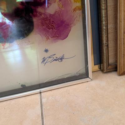 Abstract Watercolor On Glass