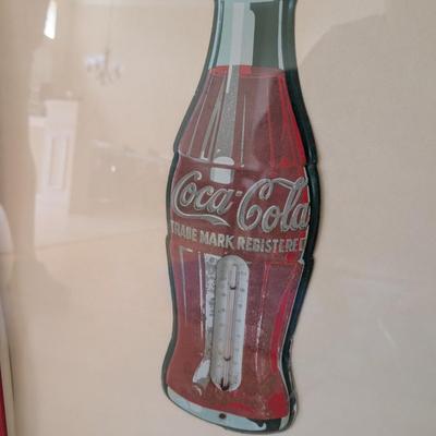 Vintage Sign Coca Cola Thermometer Framed