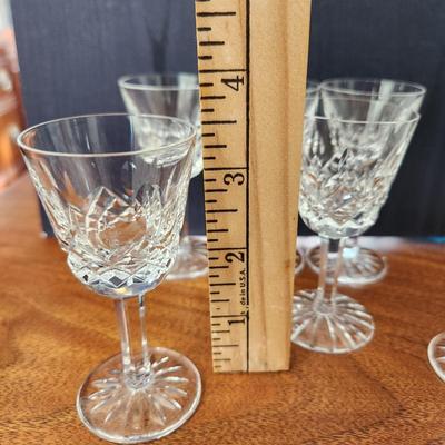 6 Waterford Crystal Lismore Cordial Glasses 3.5"