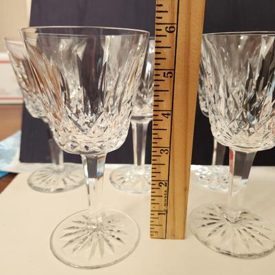5 Waterford Crystal Lismore 5 7/8" Stem Glasses Wine Excellent Condition