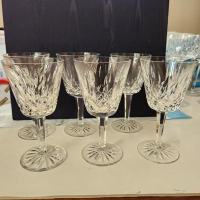 Lot of 6 Waterford Crystal Lismore 5 7/8" Stem Glasses Excellent Condition