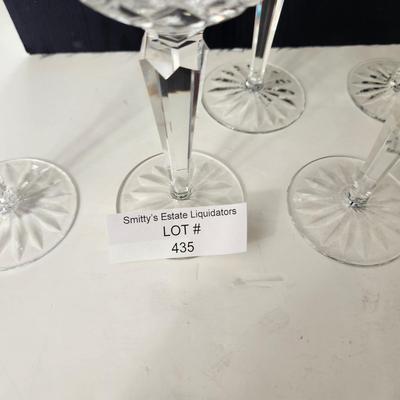 6 Waterford Crystal Lismore Hock Wine Glasses 7.5" Excellent Condition