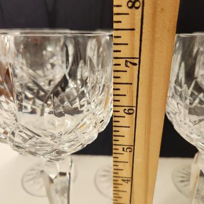6 Waterford Crystal Lismore Hock Wine Glasses 7.5" Excellent Condition