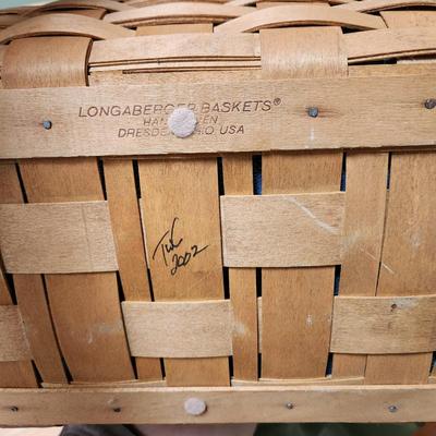 Lot of 3 Longaberger 2 Handle Field Market Baskets with Liners