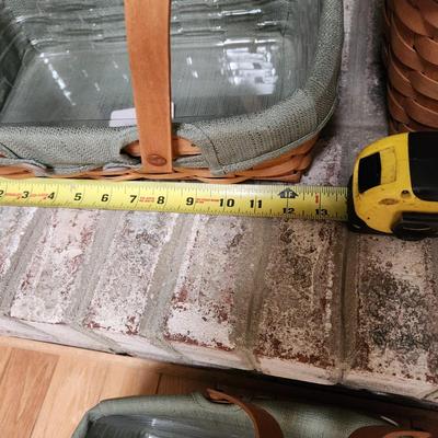 Lot of 3 Longaberger 2 Handle Field Market Baskets with Liners