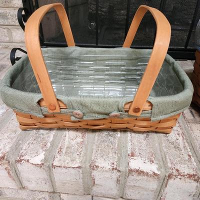 Lot of 3 Longaberger 2 Handle Field Market Baskets with Liners