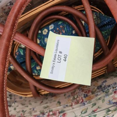 lot of 3 Longaberger Leather Handles Baskets Boardwalk Basket Purse