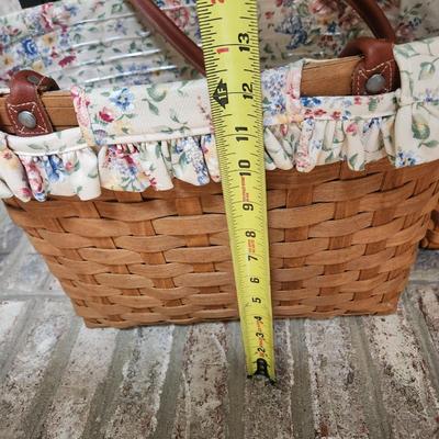 lot of 3 Longaberger Leather Handles Baskets Boardwalk Basket Purse