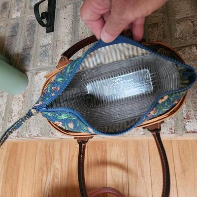 lot of 3 Longaberger Leather Handles Baskets Boardwalk Basket Purse