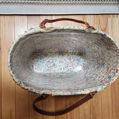 lot of 3 Longaberger Leather Handles Baskets Boardwalk Basket Purse