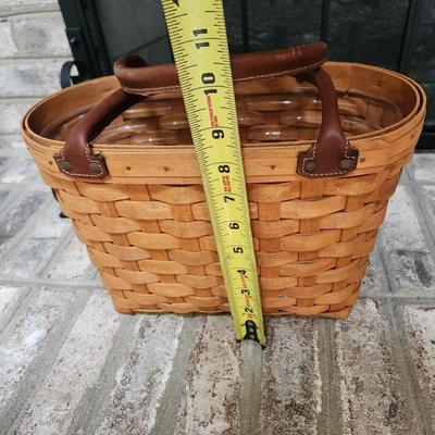 lot of 3 Longaberger Leather Handles Baskets Boardwalk Basket Purse