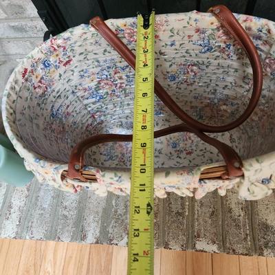 lot of 3 Longaberger Leather Handles Baskets Boardwalk Basket Purse