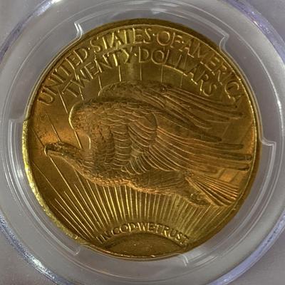 1927 US $20 SAINT GAUDENS DOUBLE EAGLE PCGS MS64