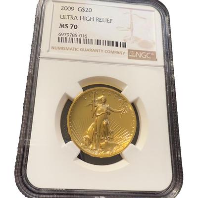 US 2009 Gold 1 oz $20 NGC MS70 Ultra High Relief
