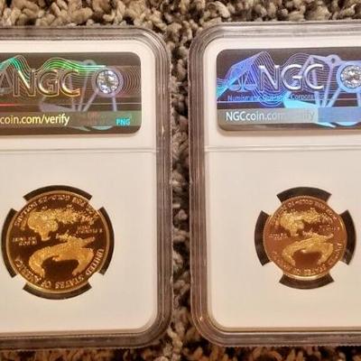 2021-W 4 PC Set Proof Type 1 American Gold Eagle First Strike NGC PF70 Ult Cameo