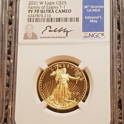 2021-W 4 PC Set Proof Type 1 American Gold Eagle First Strike NGC PF70 Ult Cameo
