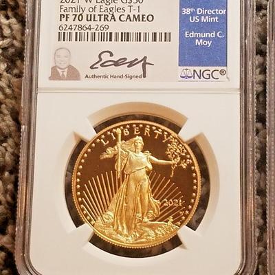 2021-W 4 PC Set Proof Type 1 American Gold Eagle First Strike NGC PF70 Ult Cameo