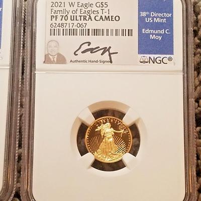 2021-W 4 PC Set Proof Type 1 American Gold Eagle First Strike NGC PF70 Ult Cameo