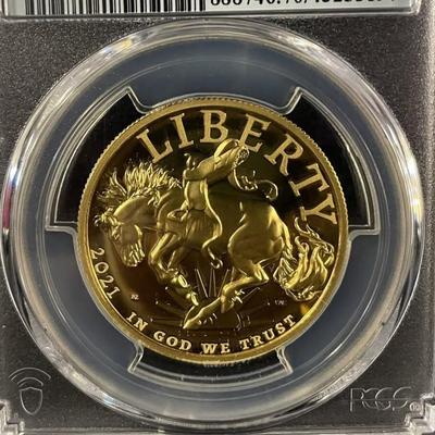 2021-W American Liberty High Relief 1oz Gold Coin - PCGS PR70DCAM