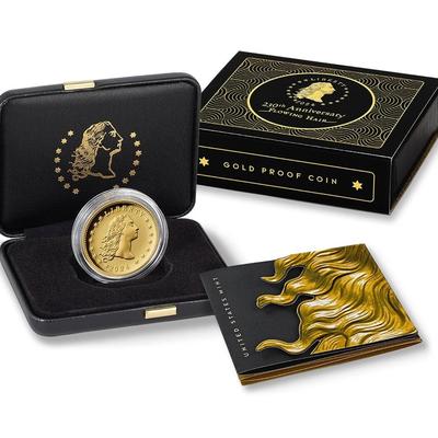 2024 W 230th ANNIVERSARY FLOWING HAIR HIGH RELIEF GOLD COIN US MINT LOT OF 3
