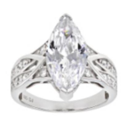 Vintage Marquise Cut High Carbon Diamond Ring Size 7