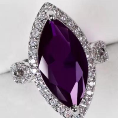 Purple Amethyst Halo Cocktail Ring