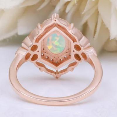 Oval Cut Art Deco Rose Gold Ring