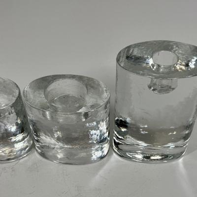 Clear glass Candle Holder Set