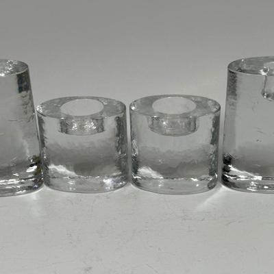 Clear glass Candle Holder Set