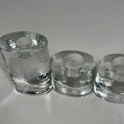 Clear glass Candle Holder Set