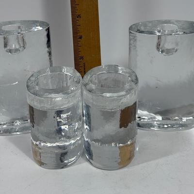 Clear glass Candle Holder Set