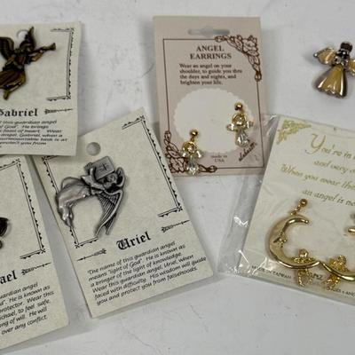 Angel themed Jewelry Pins & earrings