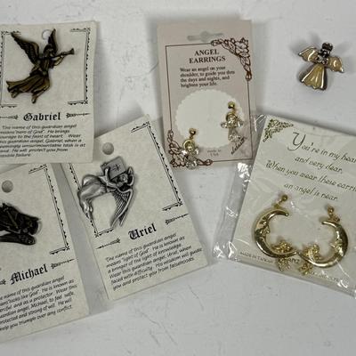 Angel themed Jewelry Pins & earrings