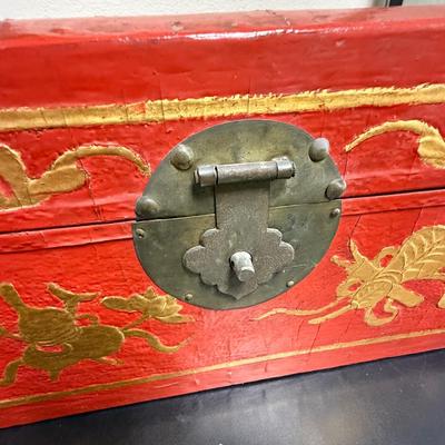 Vintage Chest red with gold design
