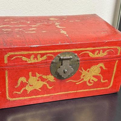 Vintage Chest red with gold design