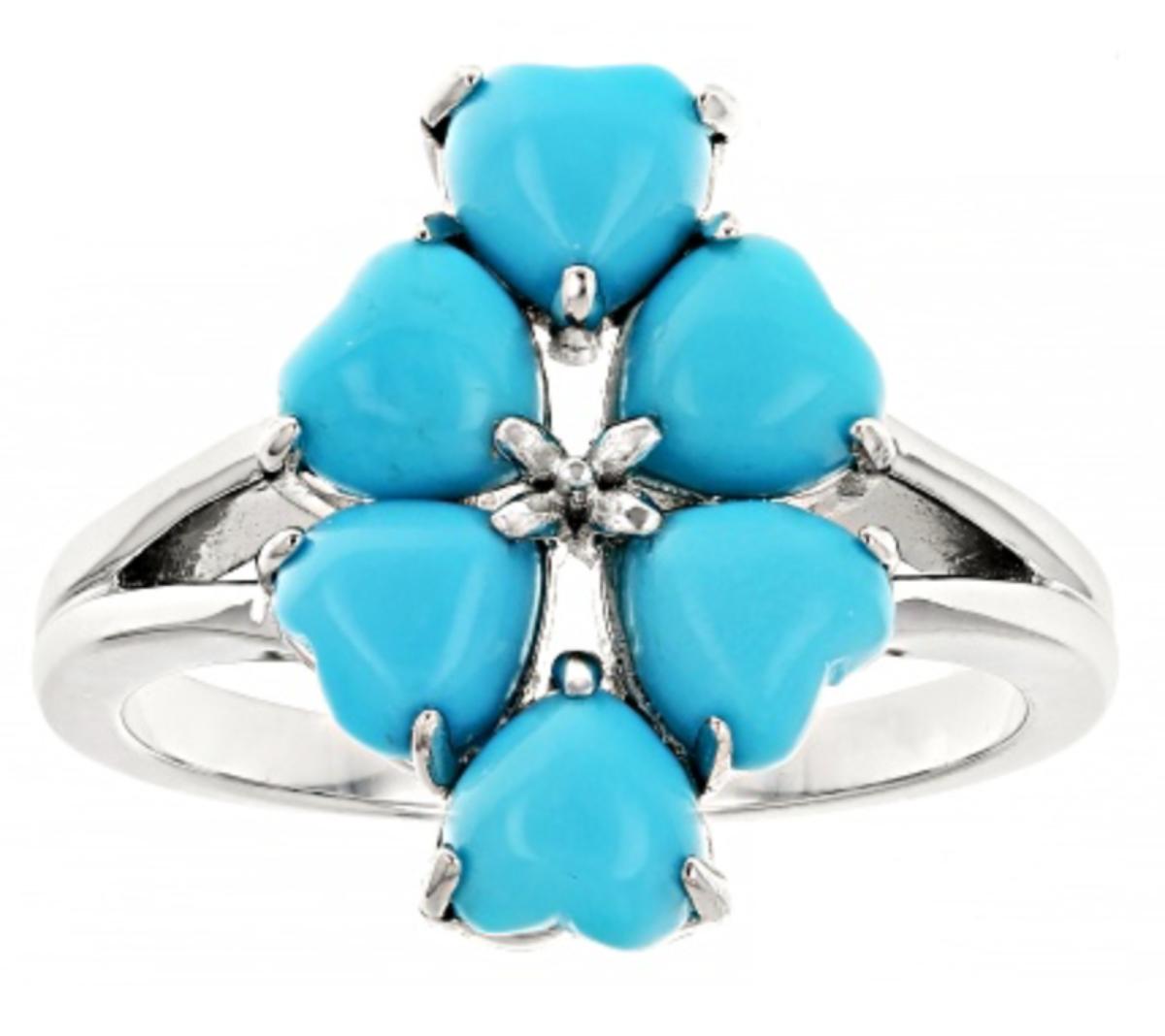 Sleeping Beauty Turquoise Set in 925 Silver Ring Size 9 | EstateSales.org