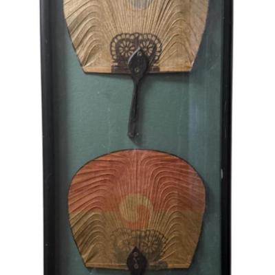 Vintage Hand Painted Japanese Fans (Framed)