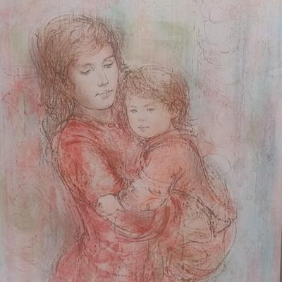 Edna Hibel Framed Print 'Stephanie and Child' 237/295