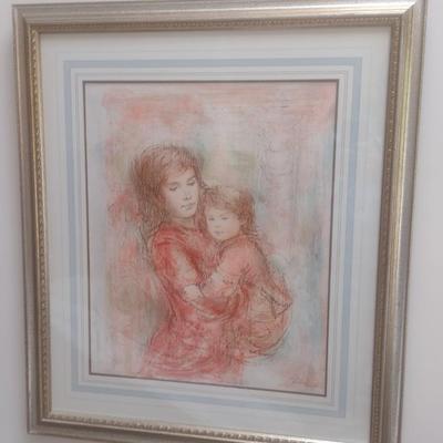 Edna Hibel Framed Print 'Stephanie and Child' 237/295