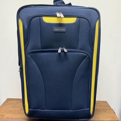 Nautica Open Seas Large Luggage 27" Navy and Yellow Spinner Style