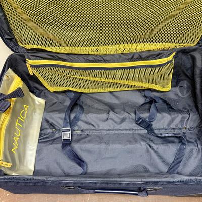 Nautica Open Seas Large Luggage 27" Navy and Yellow Spinner Style
