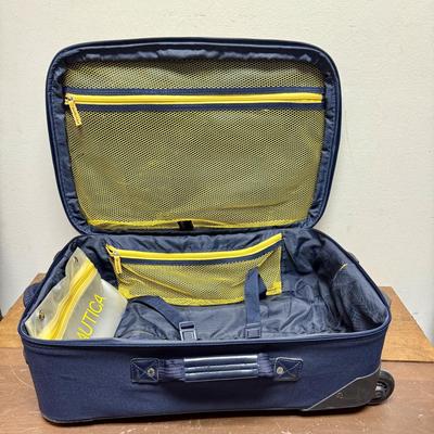 Nautica Open Seas Carry-On Luggage 21" Navy and Yellow Spinner Style
