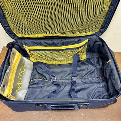 Nautica Open Seas Carry-On Luggage 21" Navy and Yellow Spinner Style